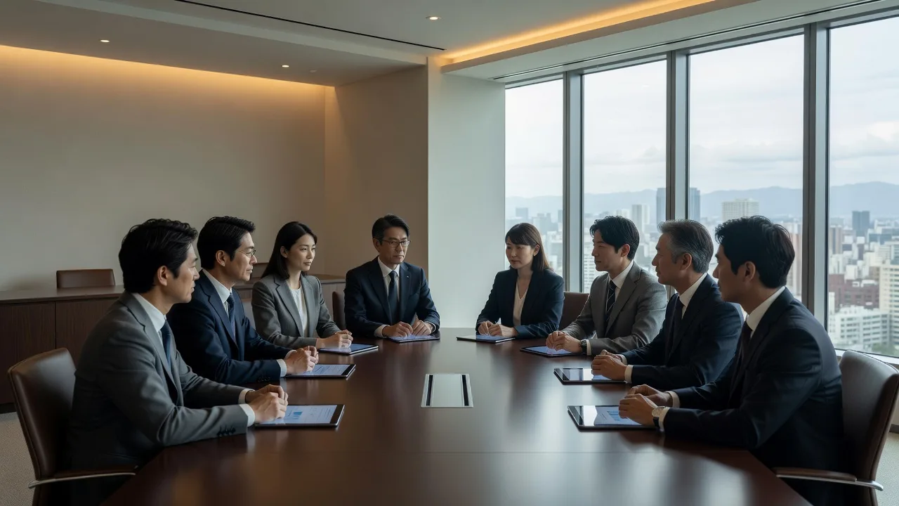 エンタープライズソリューションを検討するチーム会議